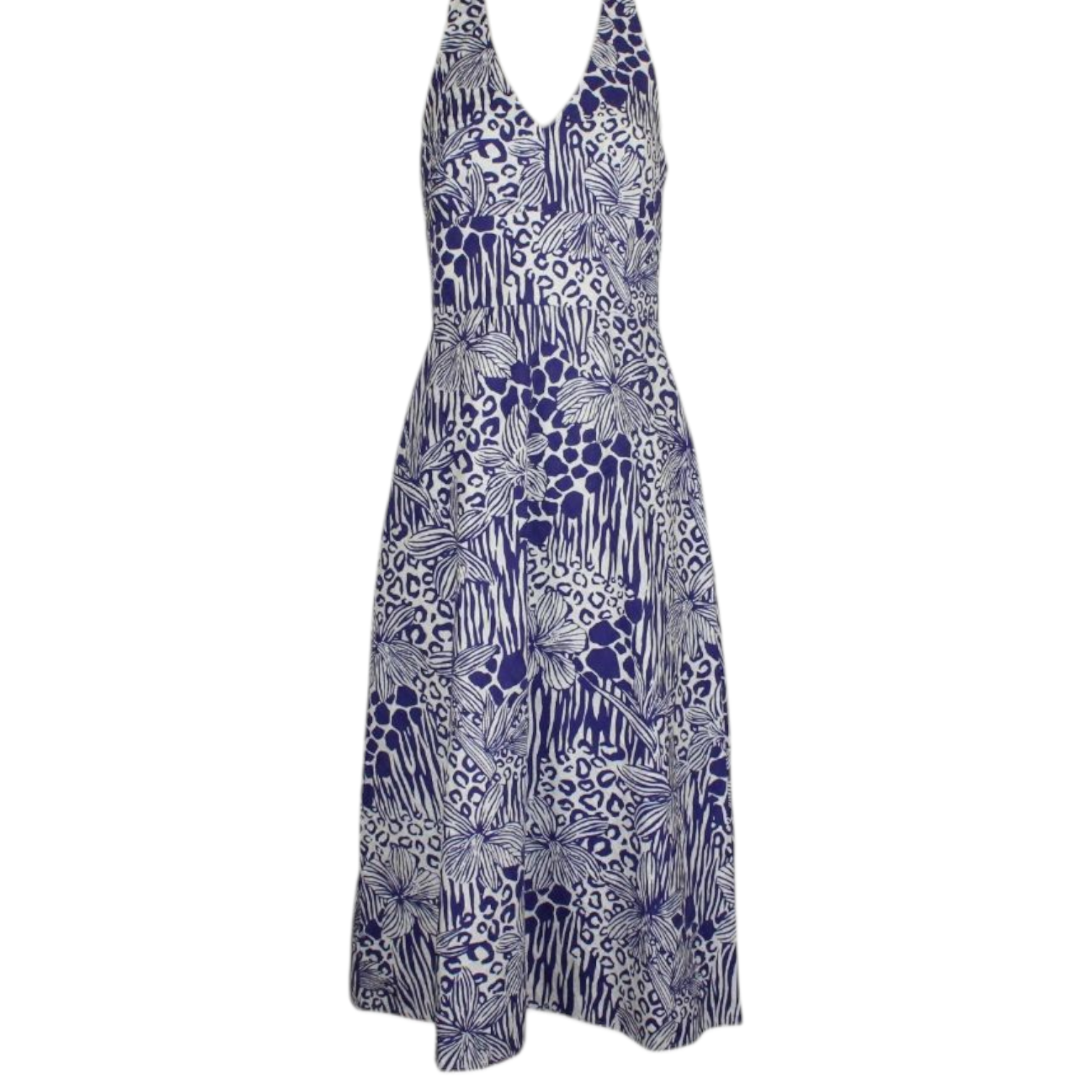Tori Richard Dress Nwt Honolulu Hawaii Halter Sailor Blue Laurel Dress Size 8